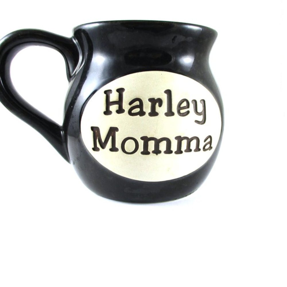Harley Momma Pottery Coffee Mug, glazed & Eagle Vintage